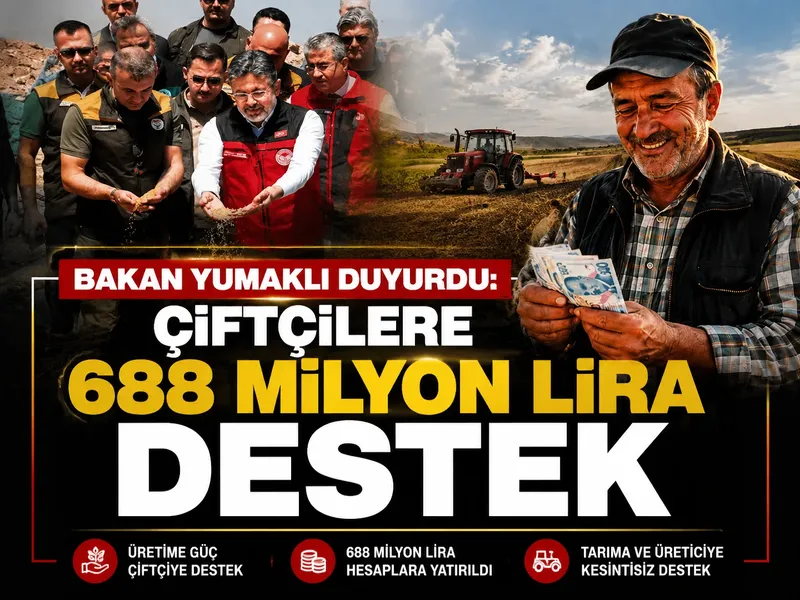 Bakan Yumaklı duyurdu: Çiftçilere 688 milyon lira destek