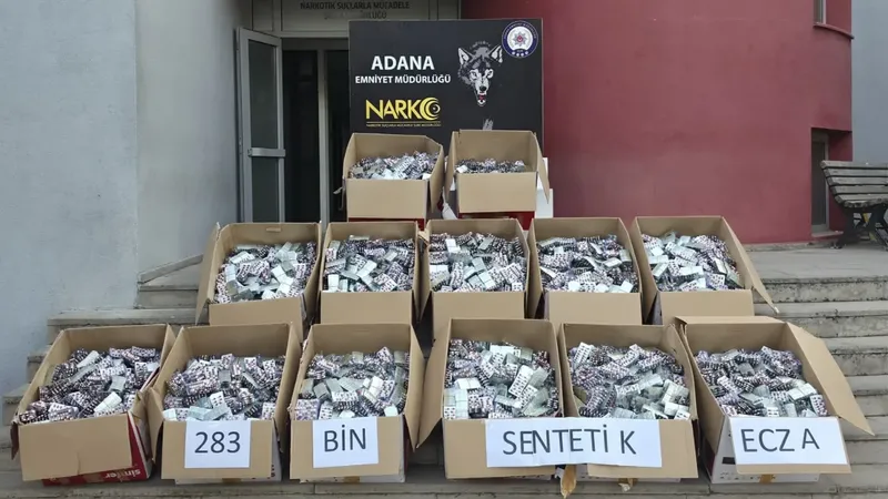 Adana'da 283 bin hapla yakalanan şüpheli tutuklandı