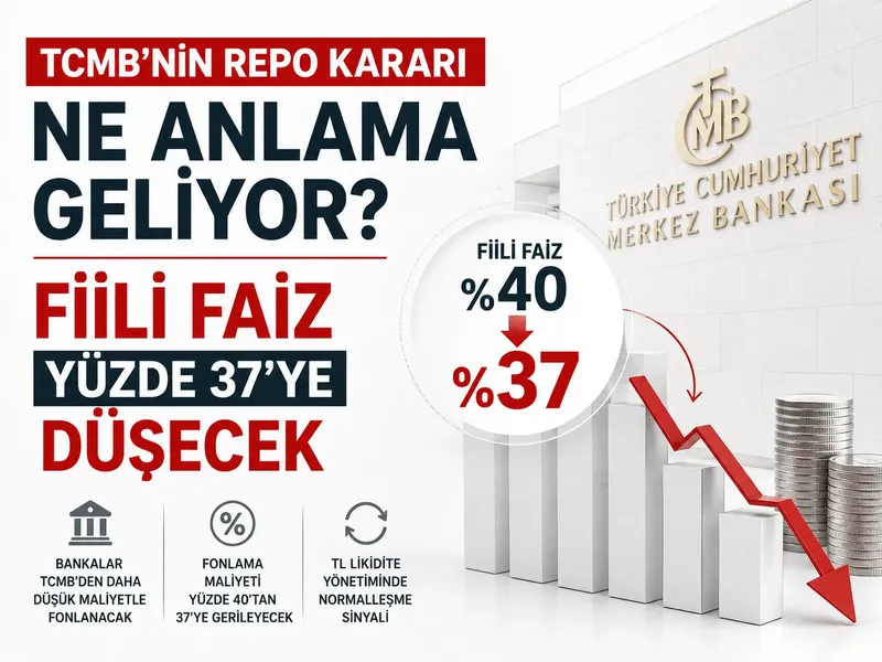 TCMB’nin repo kararı ne anlama geliyor? Fiili faiz yüzde 37’ye düşecek