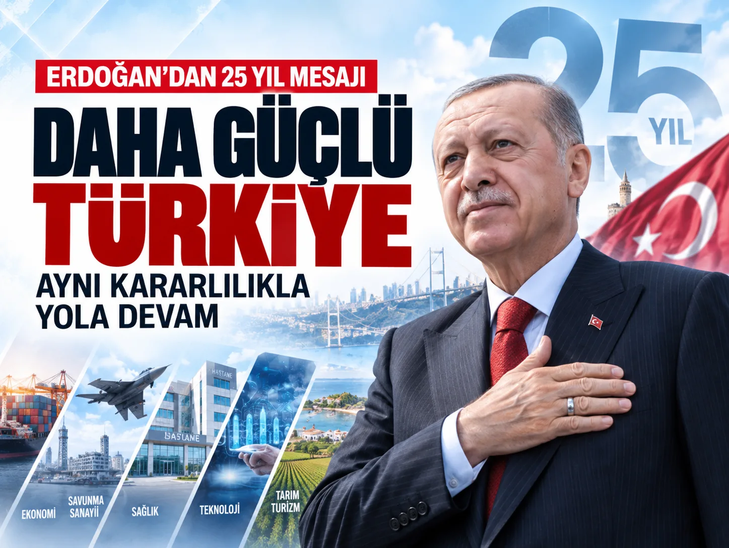 Cumhurbaşkanı Erdoğan'dan 25.yıl mesajı: Yorulmadık, usanmadık