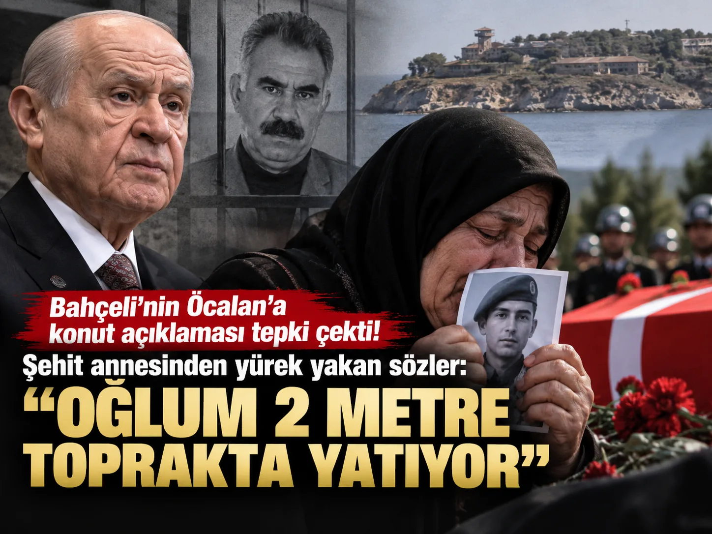 Bahçeli’nin Öcalan’a konut açıklaması tepki çekti! Şehit annesinden yürek yakan sözler: “Oğlum 2 metre toprakta yatıyor”