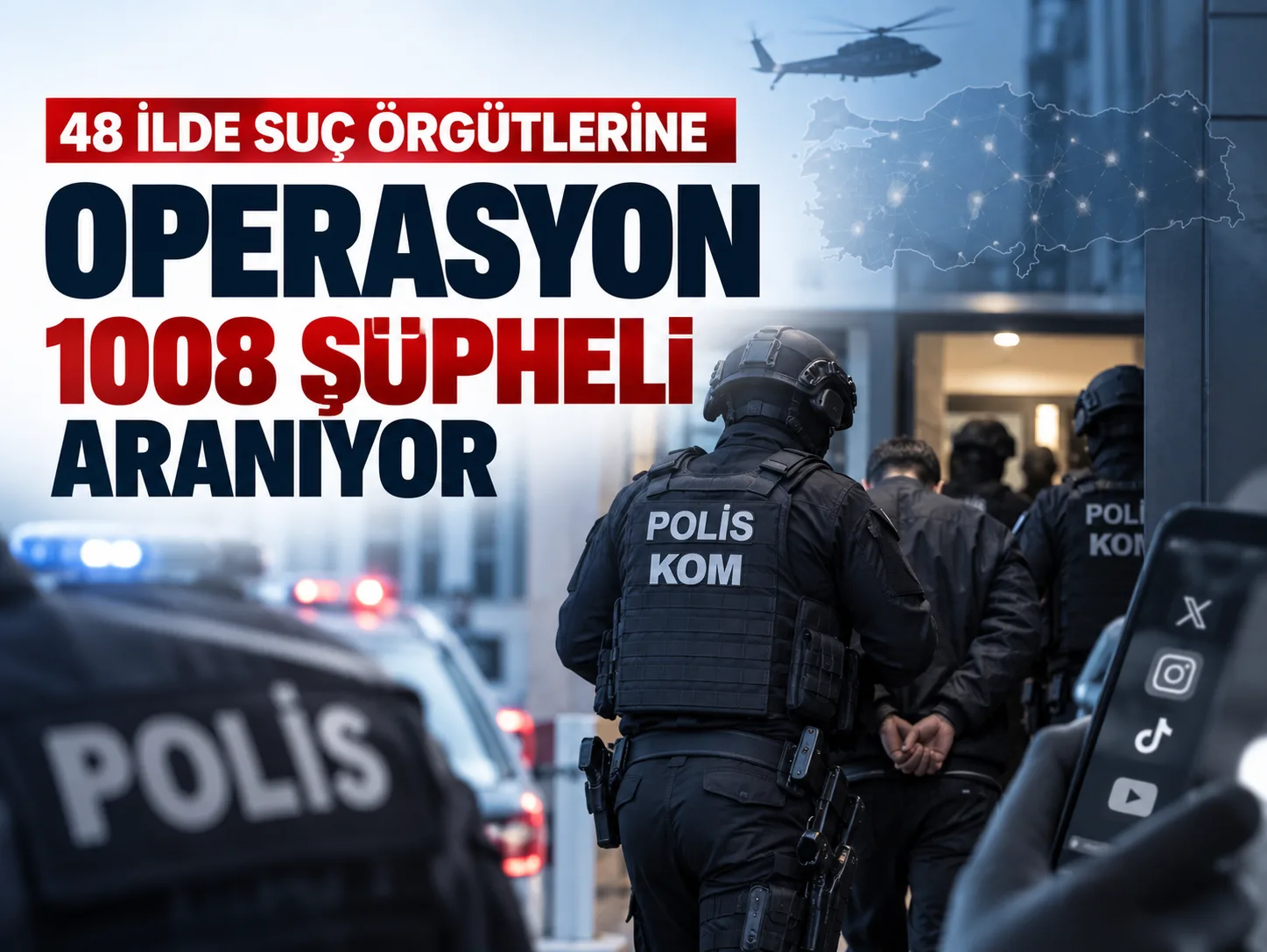 48 ilde suç örgütlerine operasyon: 1008 şüpheli aranıyor